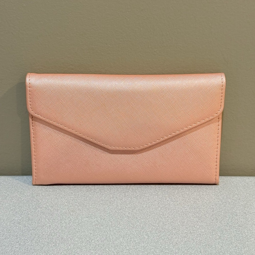 ID Card Holder Three Fold Multi-function Travel Passport Cover wallet(Pink)